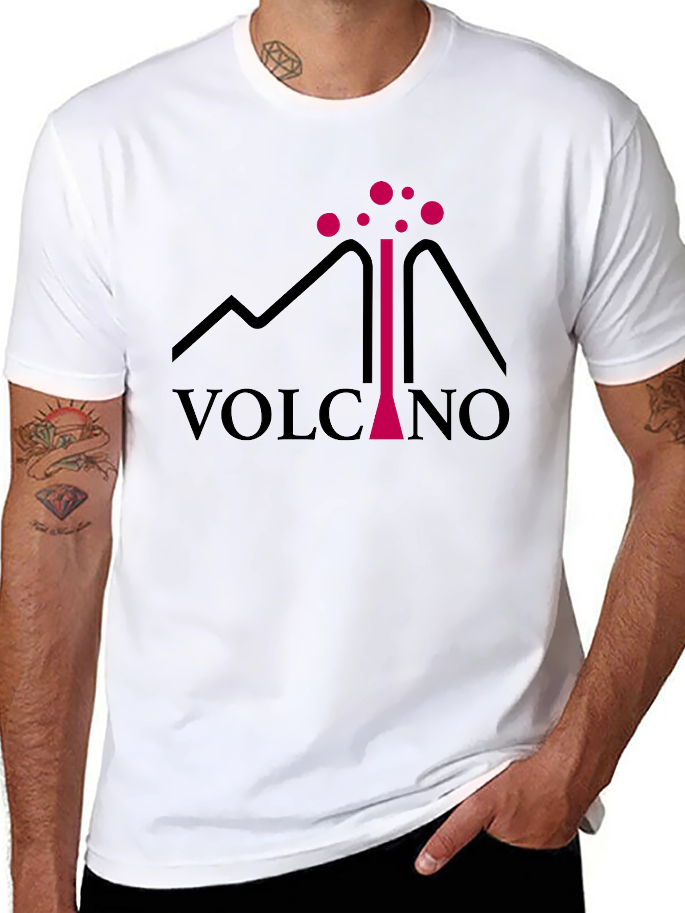 Volcano Graphic Tee - Black Cotton Comfort