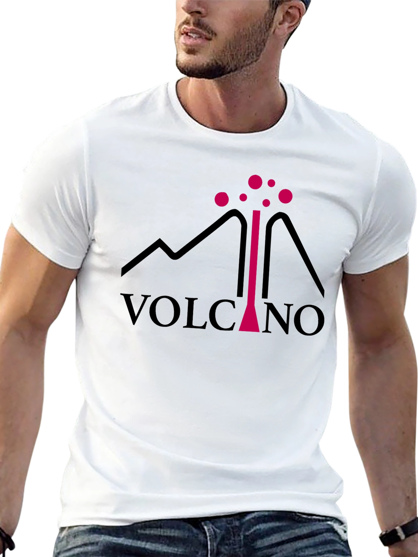 Volcano Graphic Tee - Black Cotton Comfort