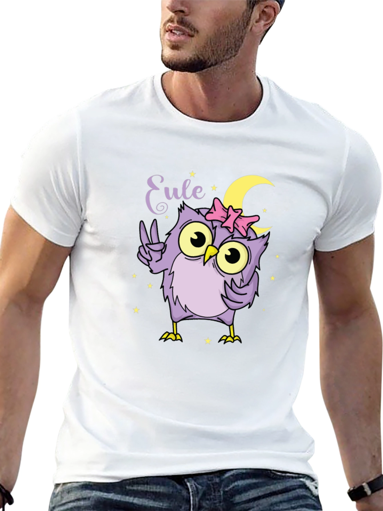 Cute Owl T-Shirt - Peace Moon and Stars!
