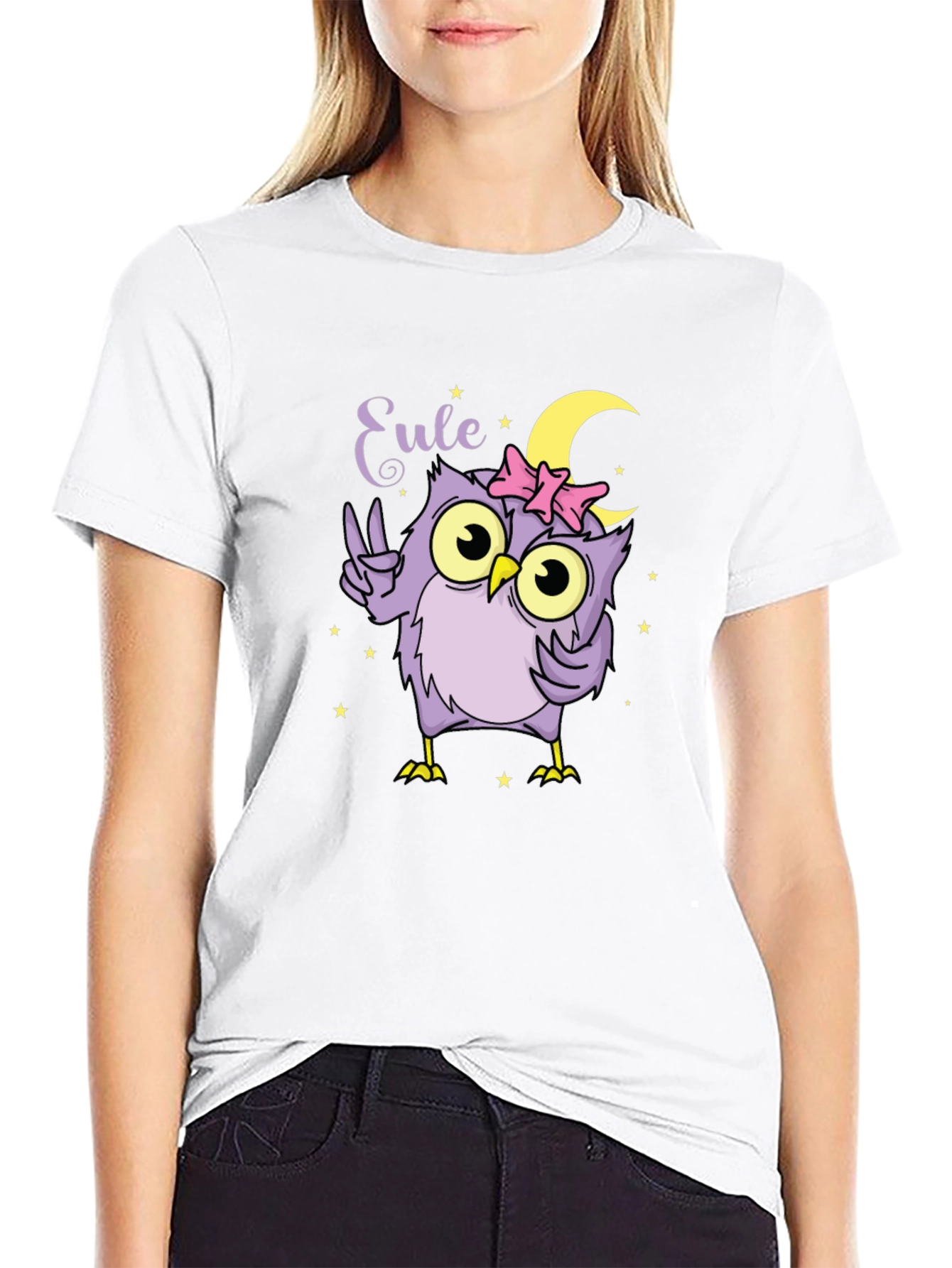Cute Owl T-Shirt - Peace Moon and Stars!