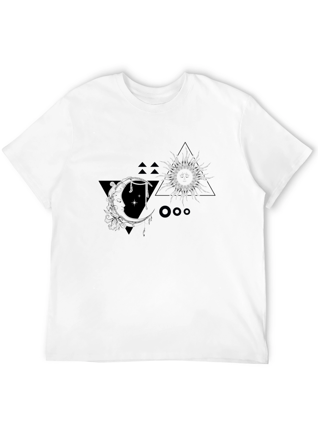Celestial Sun & Moon Graphic Tee - Black