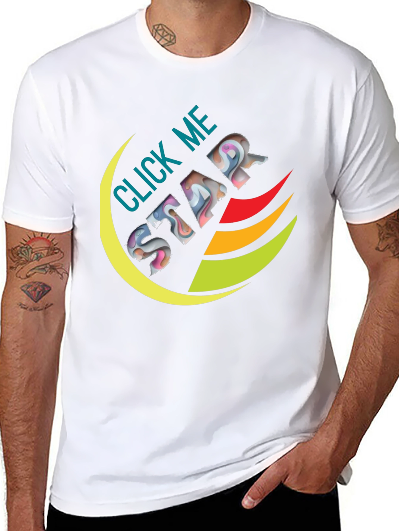 Click Me Star Black Graphic Tee