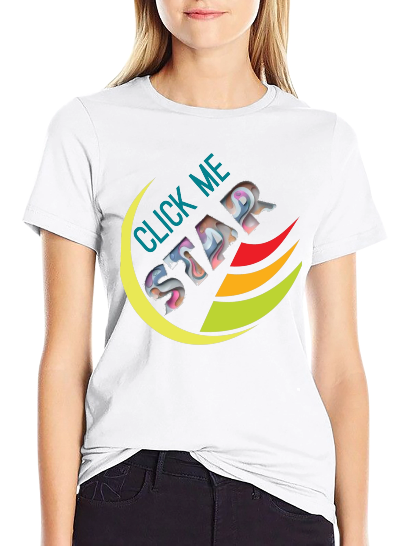 Click Me Star Black Graphic Tee