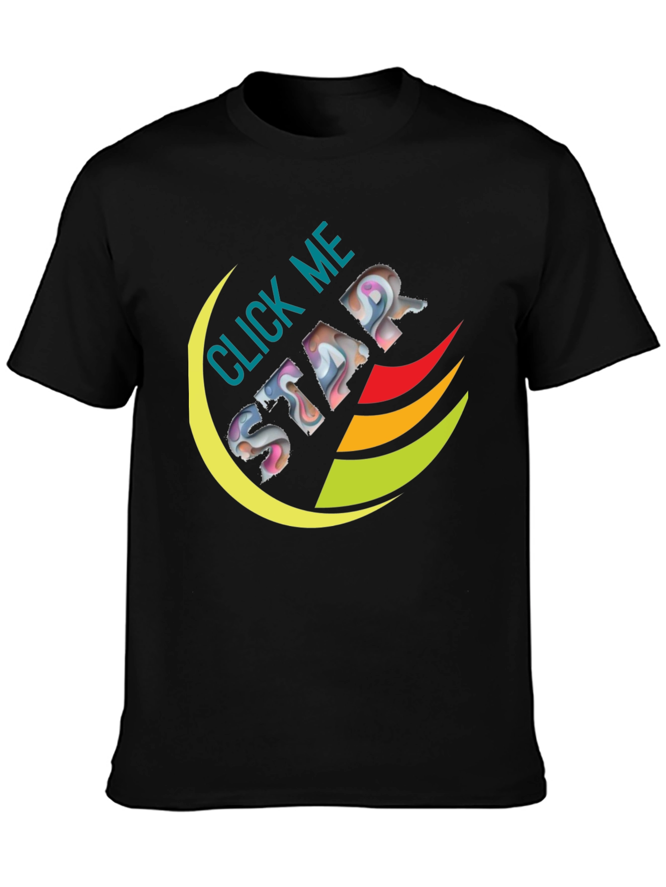 Click Me Star Black Graphic Tee