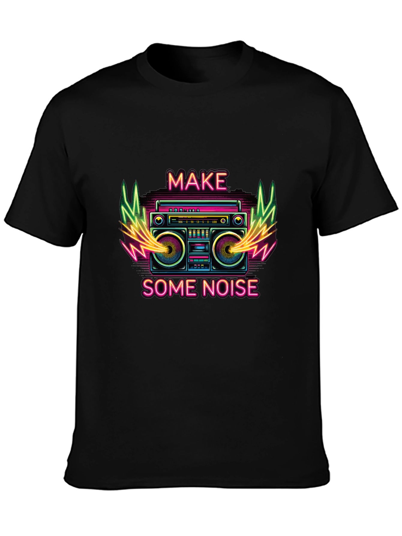 Make Some Noise Retro Boombox Graphic T-Shirt