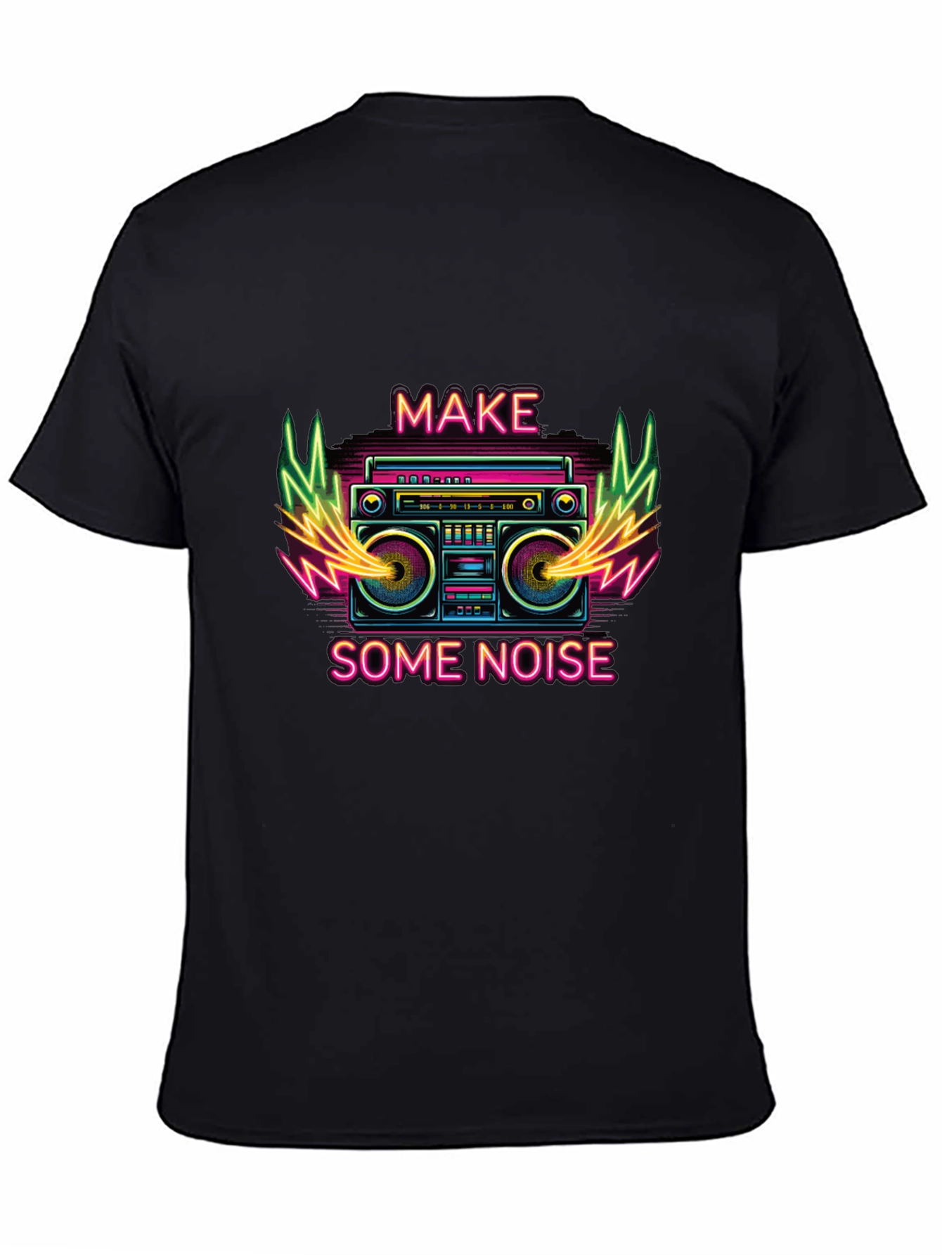 Make Some Noise Retro Boombox Graphic T-Shirt