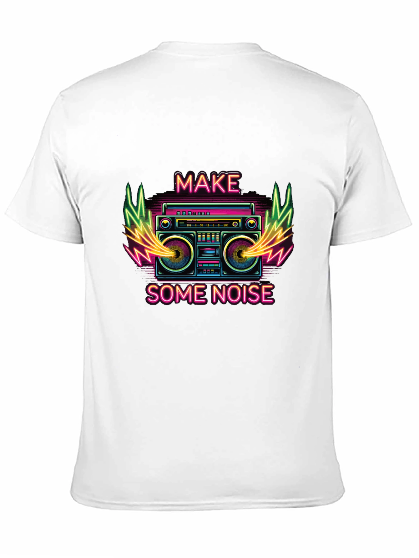 Make Some Noise Retro Boombox Graphic T-Shirt