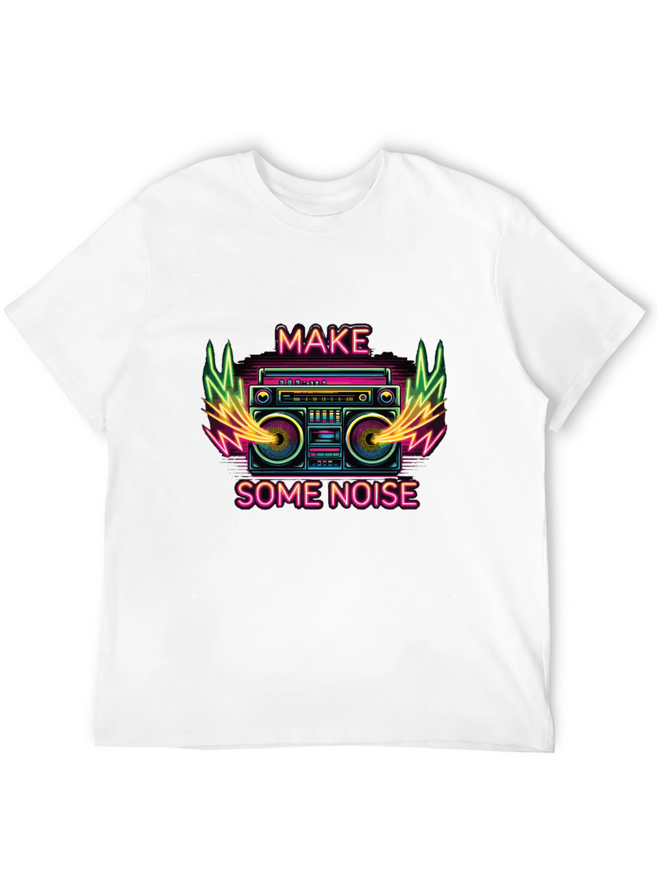 Make Some Noise Retro Boombox Graphic T-Shirt
