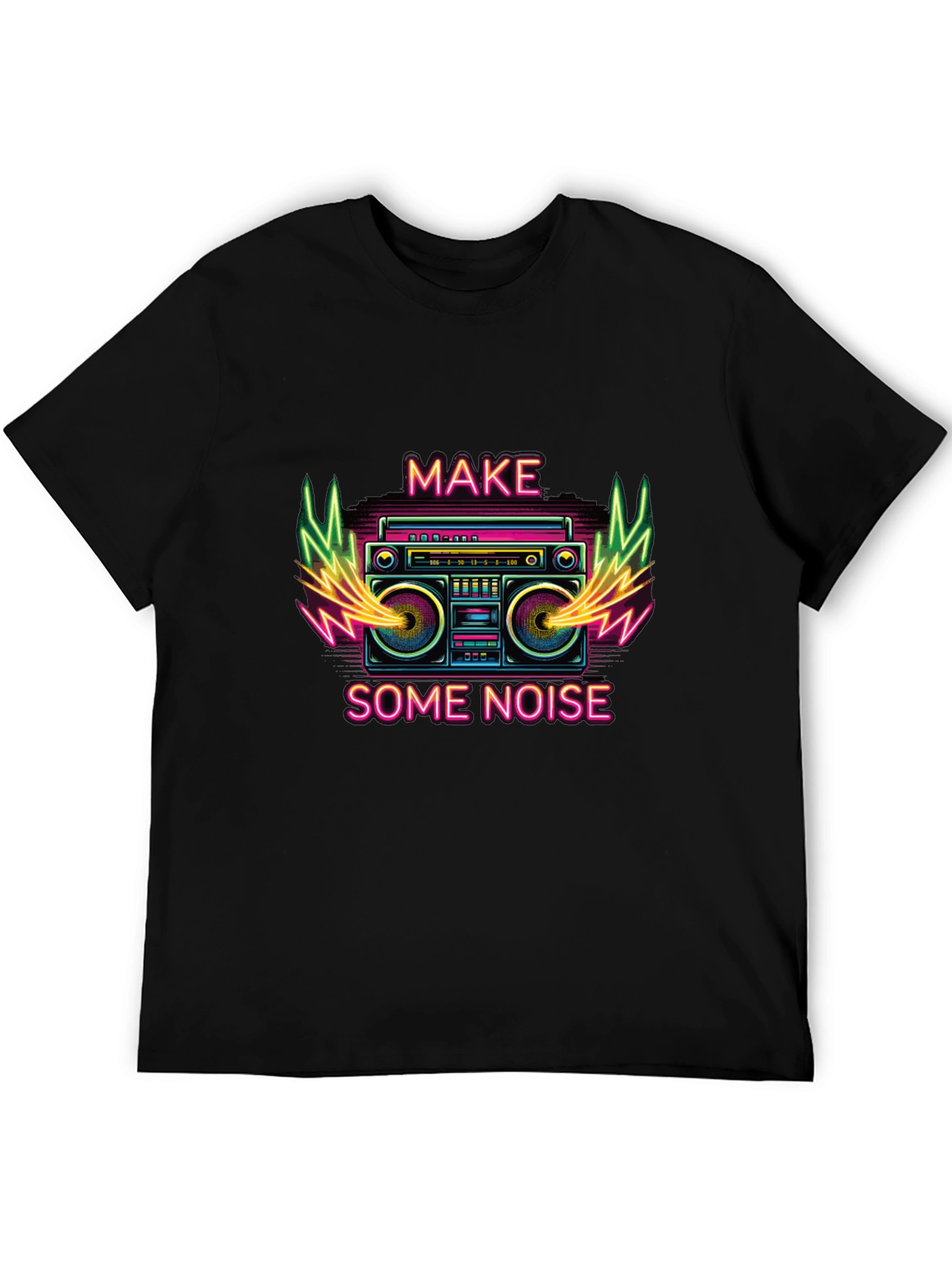 Make Some Noise Retro Boombox Graphic T-Shirt