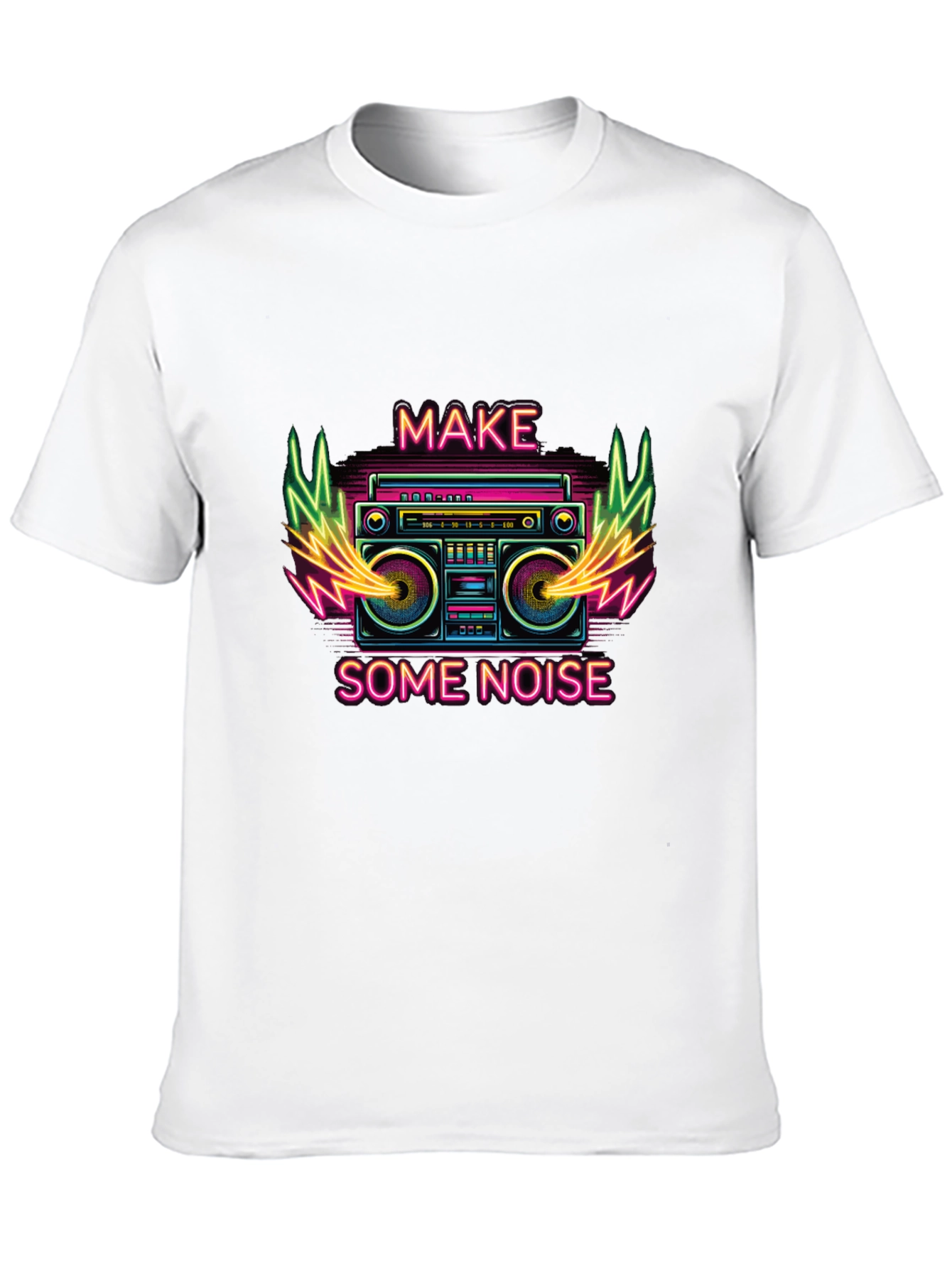 Make Some Noise Retro Boombox Graphic T-Shirt