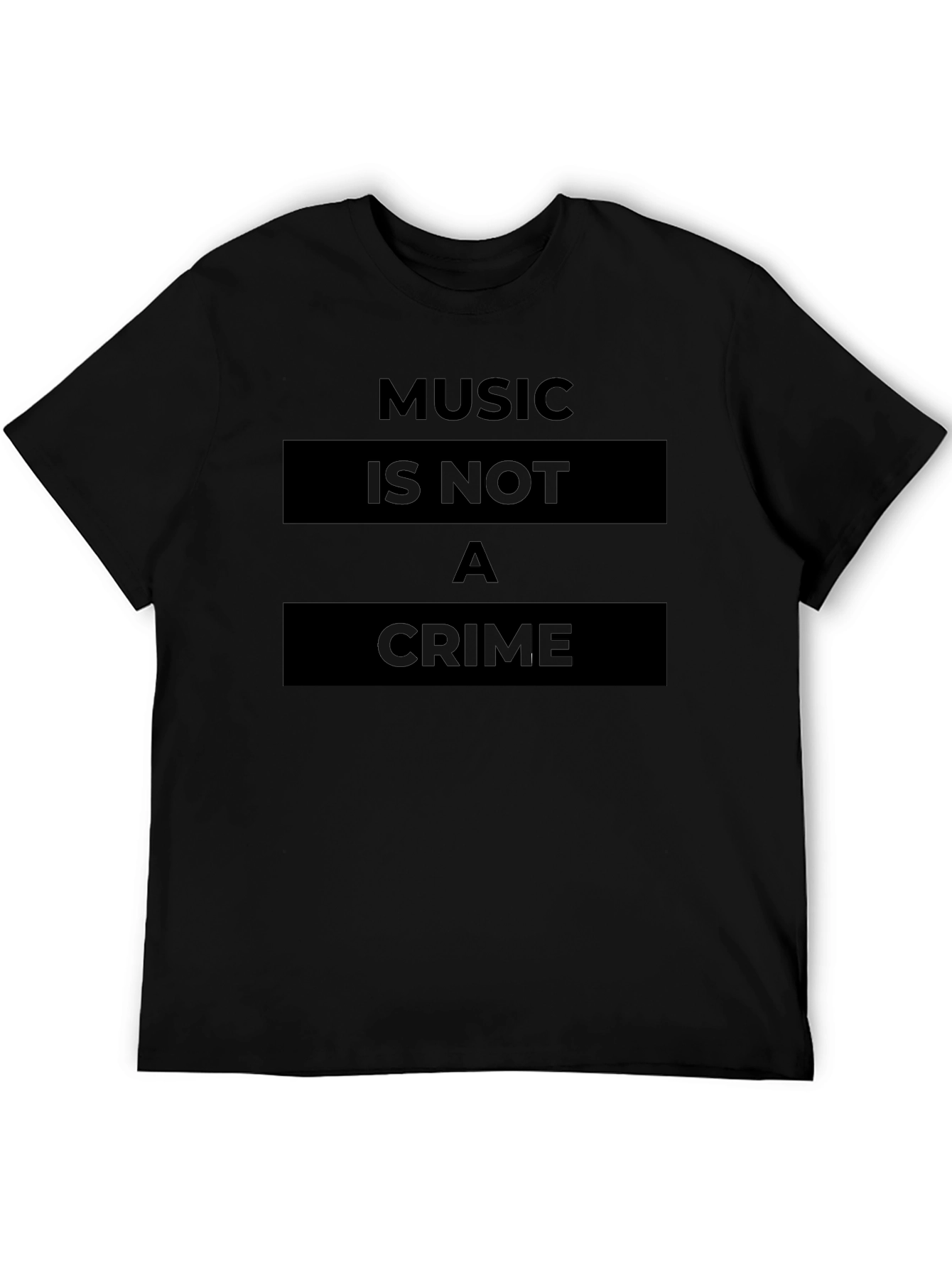 Music Is Not A Crime Graphic T-Shirt - Black