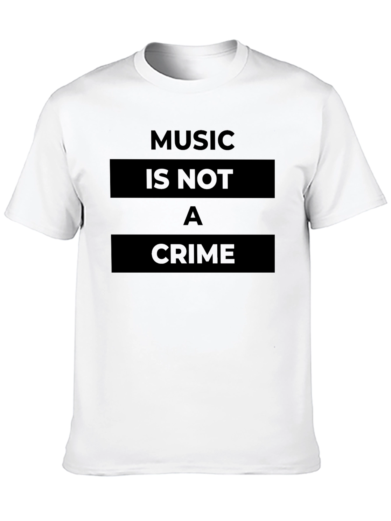 Music Is Not A Crime Graphic T-Shirt - Black