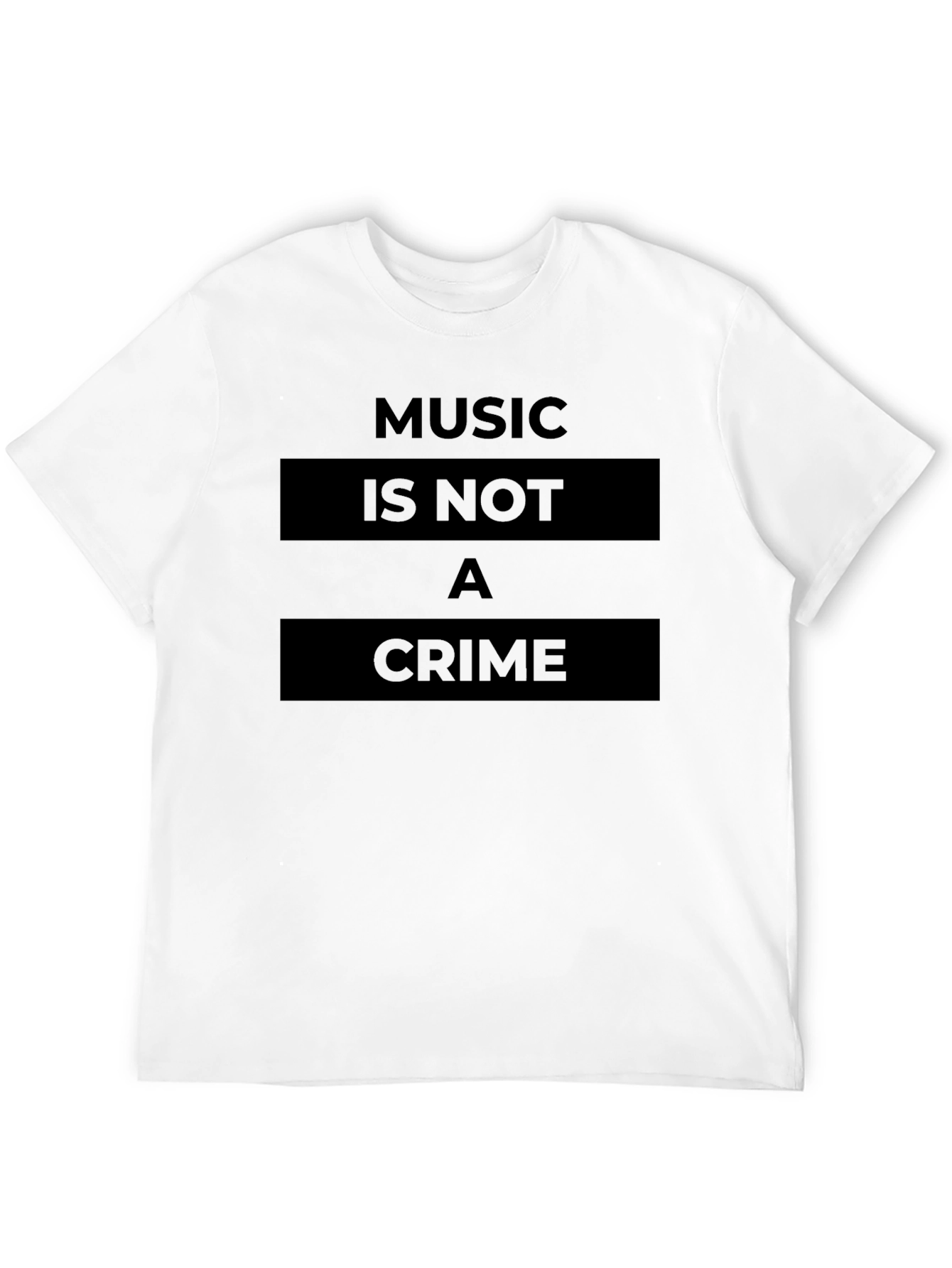 Music Is Not A Crime Graphic T-Shirt - Black