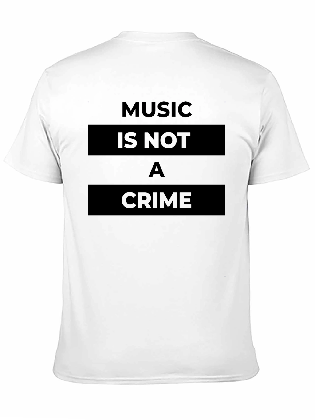 Music Is Not A Crime Graphic T-Shirt - Black