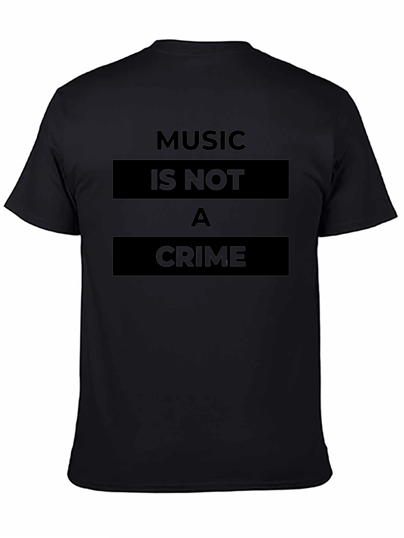 Music Is Not A Crime Graphic T-Shirt - Black