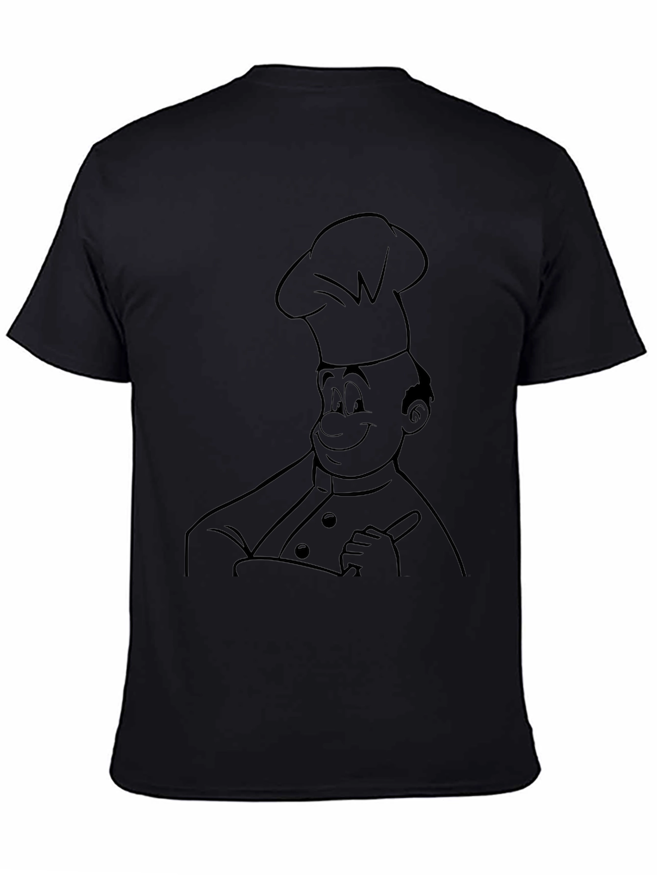 Chef Cartoon Black T-Shirt