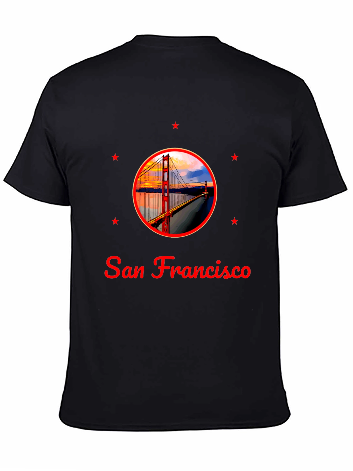 San Francisco Bridge Graphic Black T-Shirt