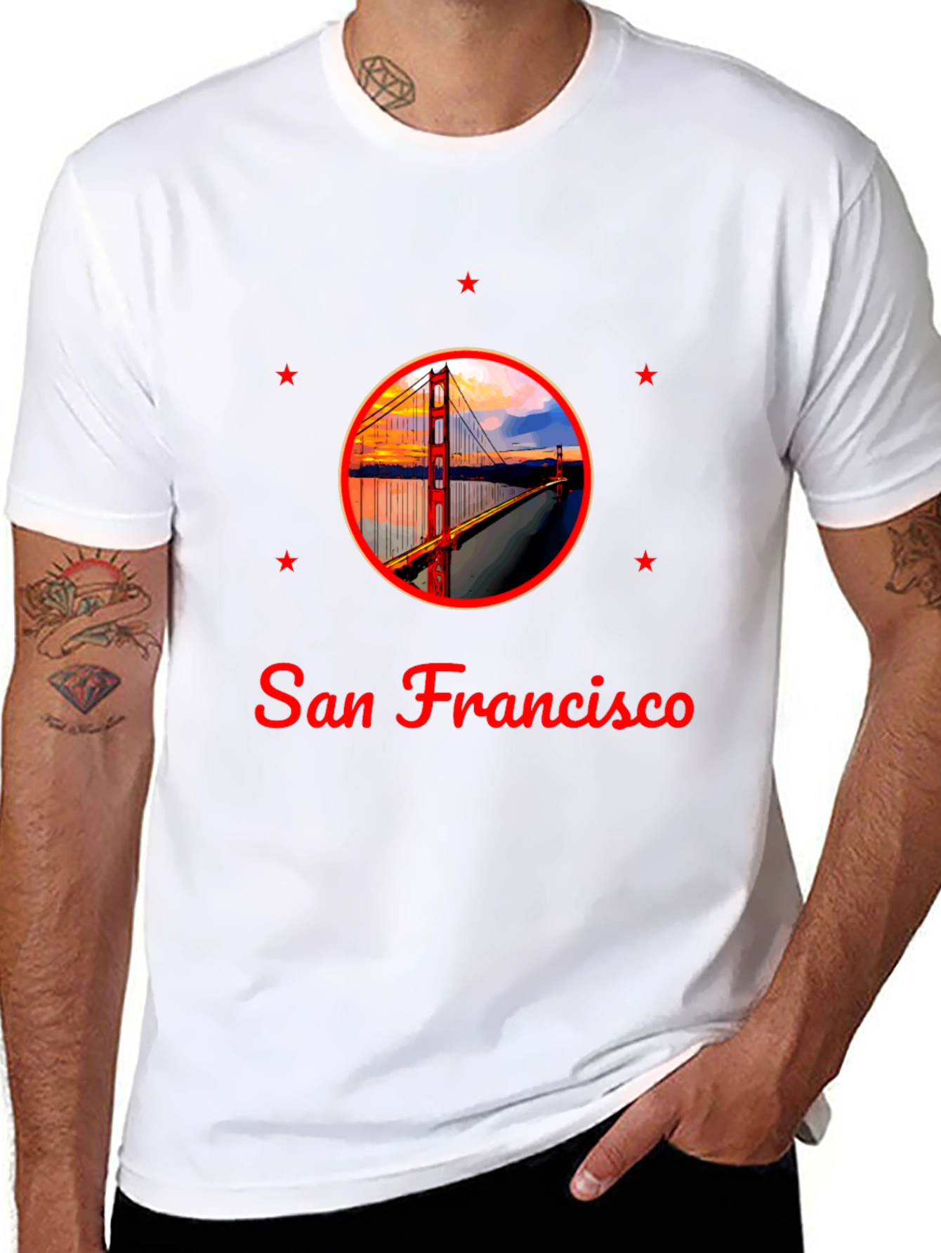 San Francisco Bridge Graphic Black T-Shirt