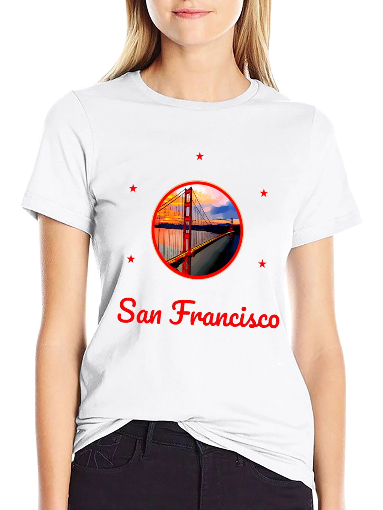 San Francisco Bridge Graphic Black T-Shirt