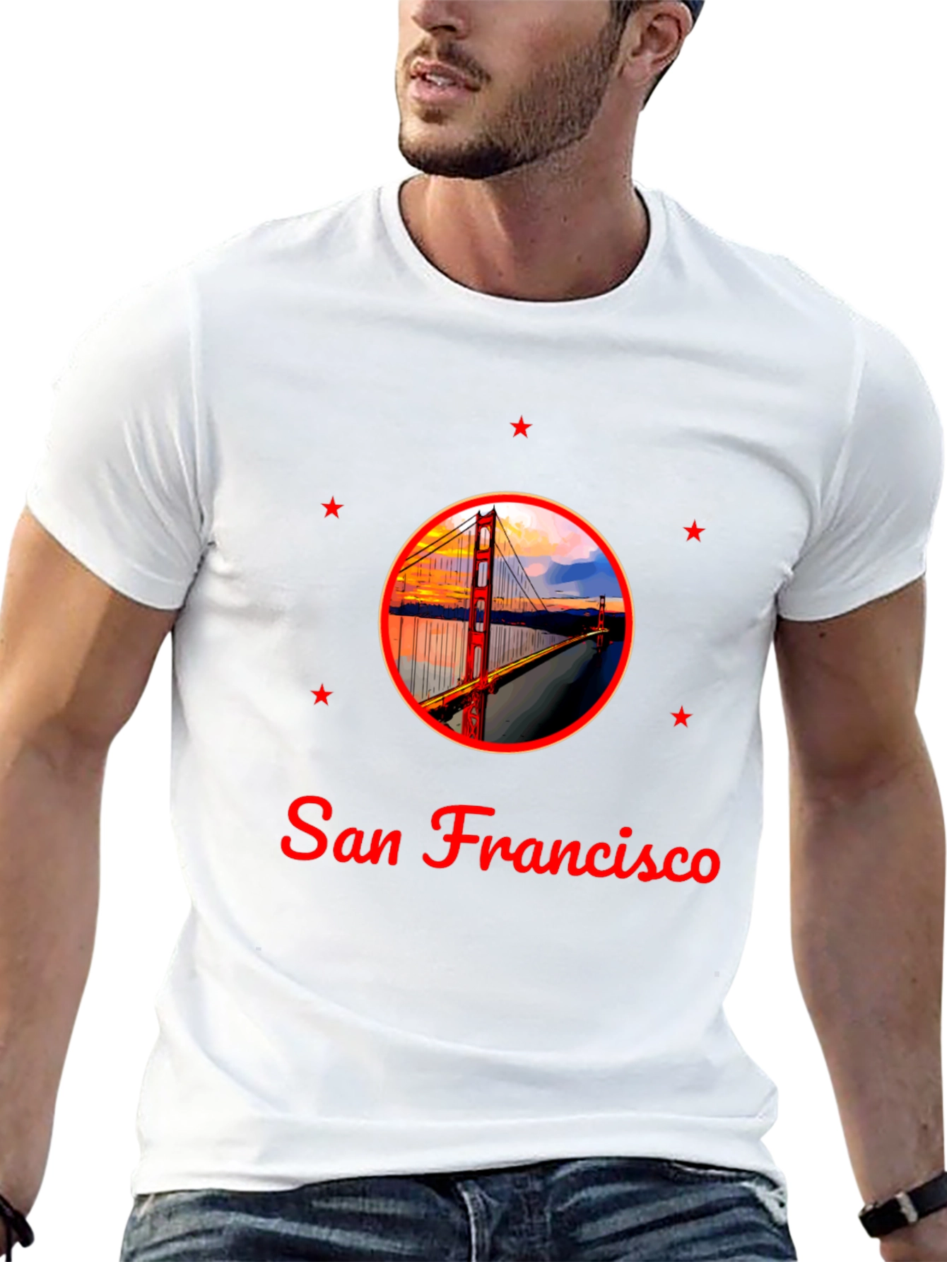 San Francisco Bridge Graphic Black T-Shirt