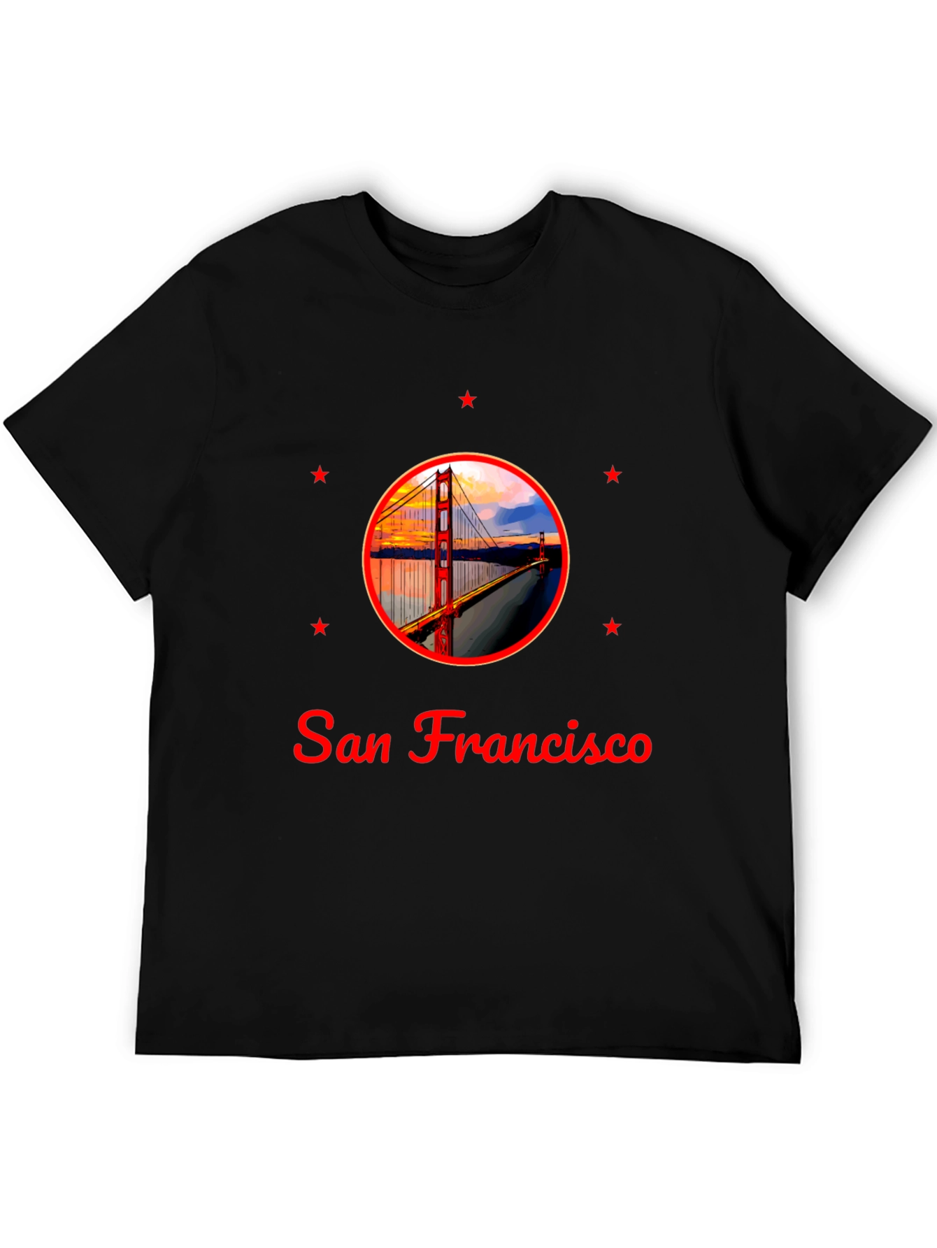 San Francisco Bridge Graphic Black T-Shirt