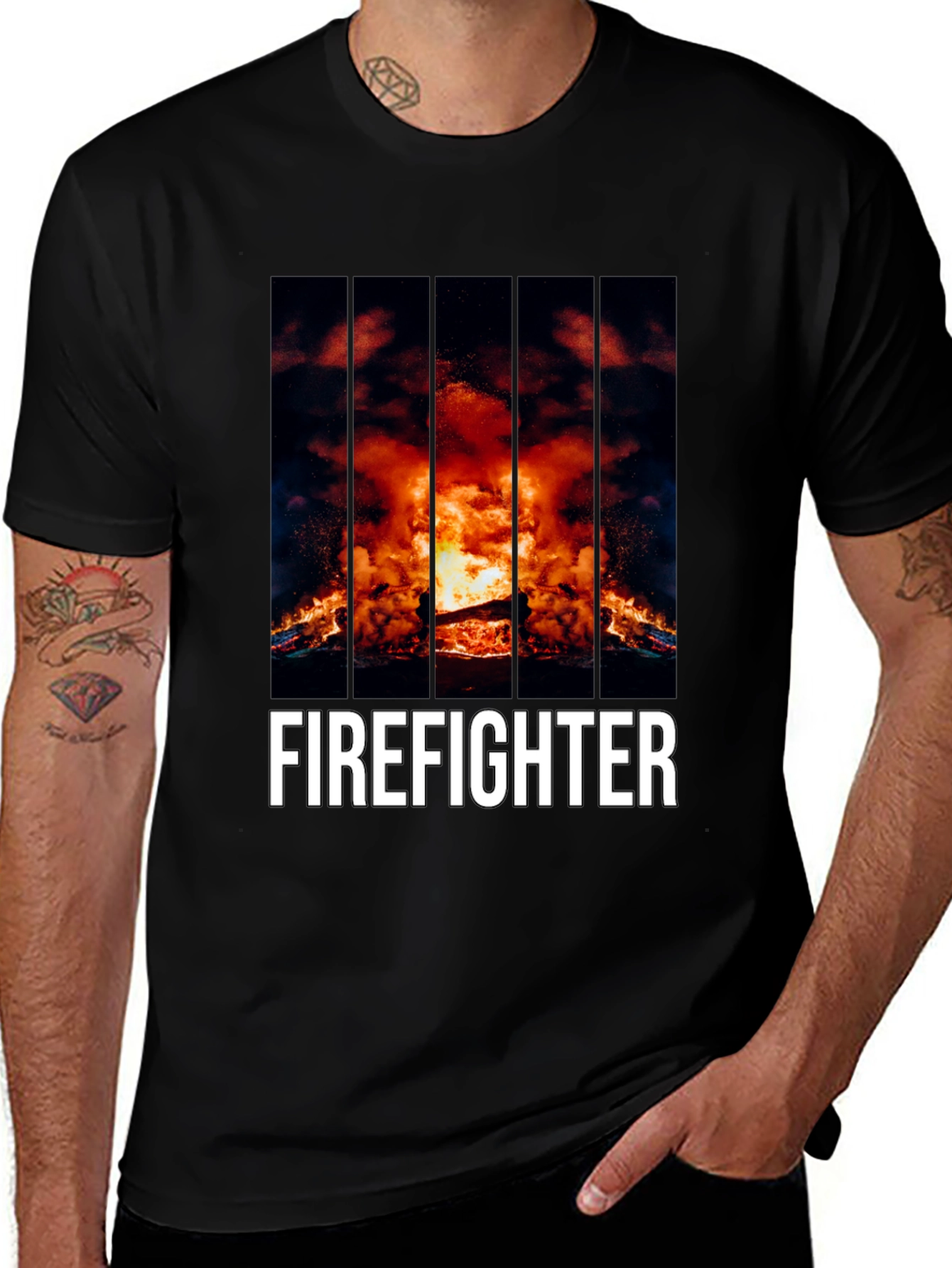 Firefighter Graphic T-Shirt - Bold Design