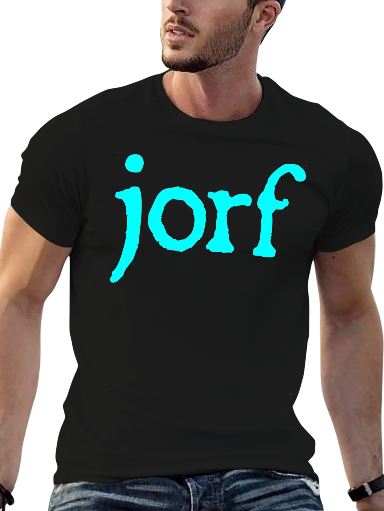 Jorf Graphic Tee - Black Cotton T-Shirt
