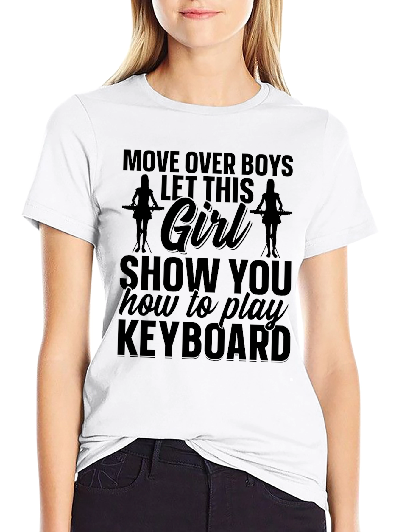 Keyboard Girl T-Shirt - Move Over Boys