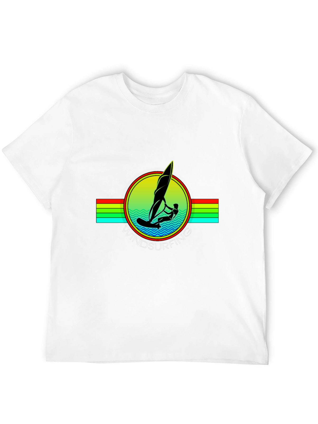 Windsurfing Graphic Tee - Black Cotton T-Shirt
