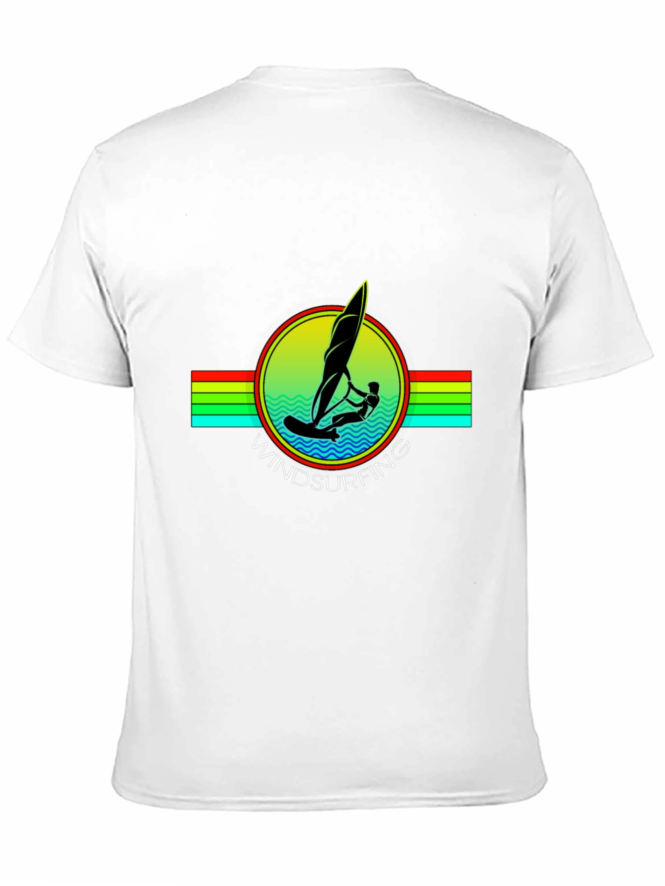 Windsurfing Graphic Tee - Black Cotton T-Shirt