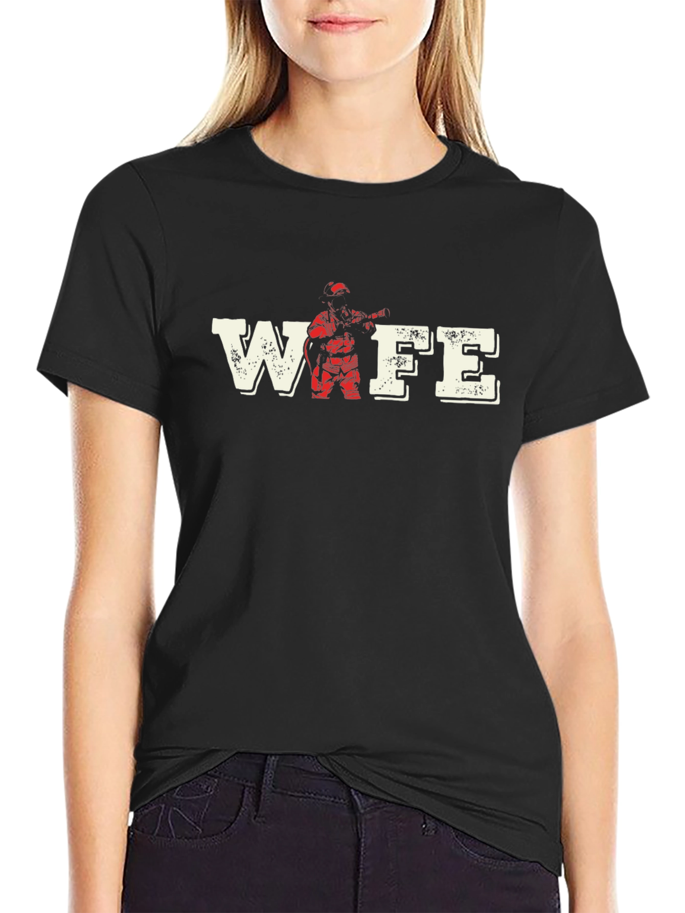 Firefighter Wife T-Shirt - Black