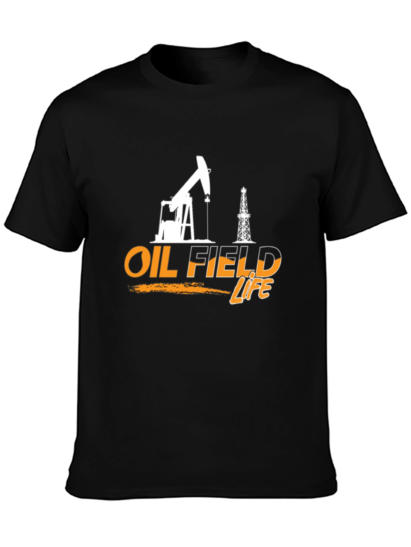 Oil Field Life Graphic T-Shirt - Black