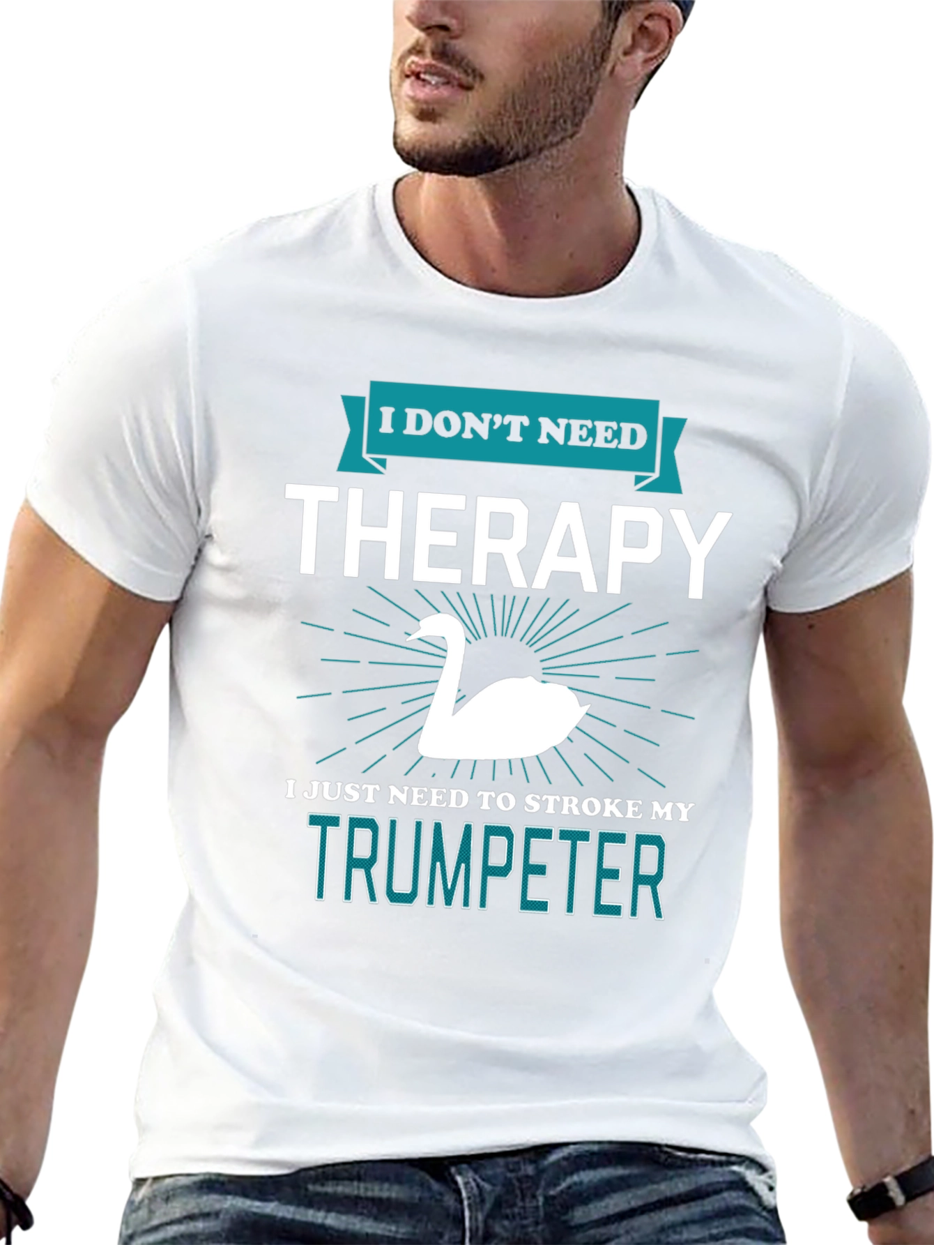 Trumpeter Swan Therapy T-Shirt Funny Musician Gift
