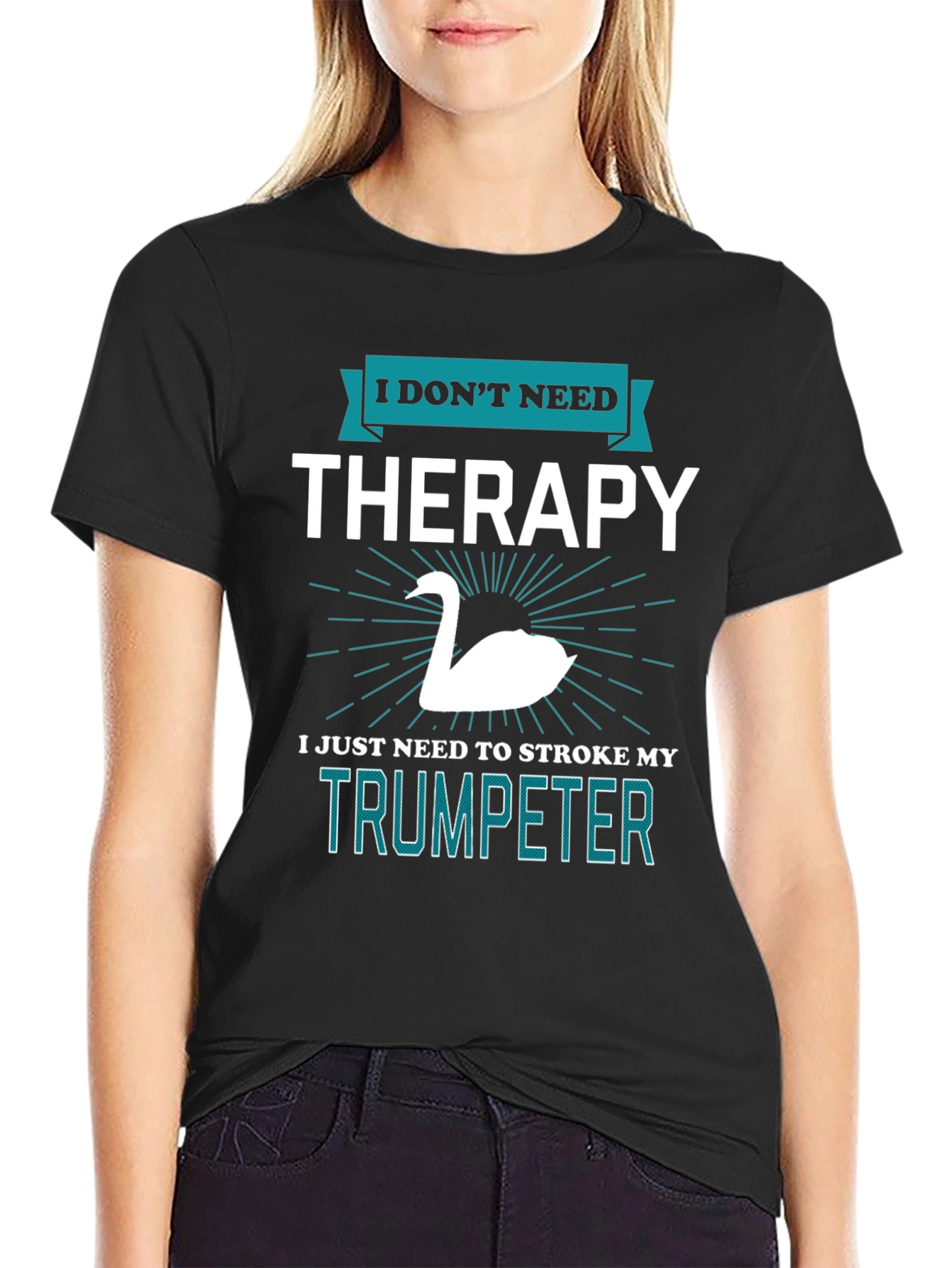 Trumpeter Swan Therapy T-Shirt Funny Musician Gift