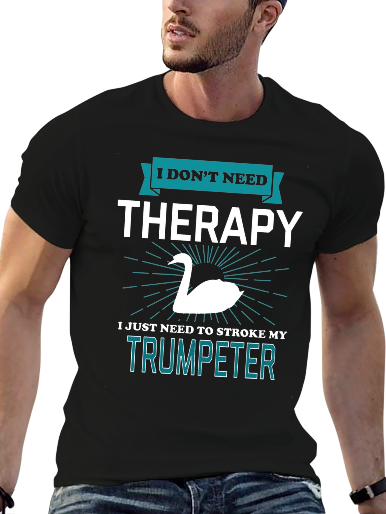 Trumpeter Swan Therapy T-Shirt Funny Musician Gift