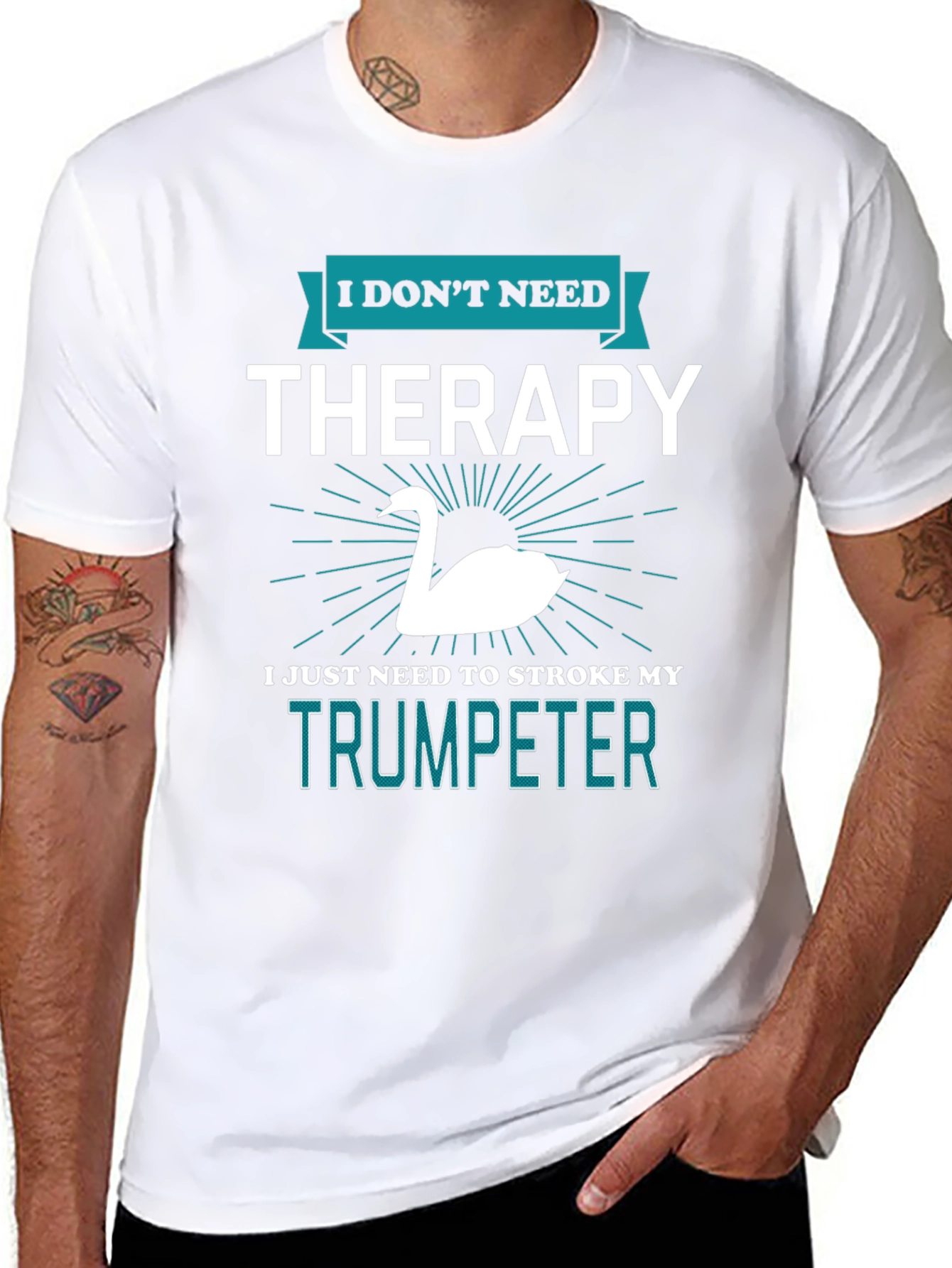 Trumpeter Swan Therapy T-Shirt Funny Musician Gift