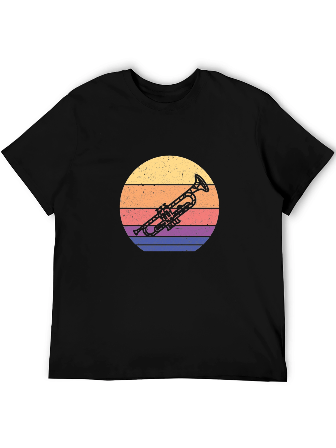 Retro Trumpet Graphic Tee - Sunset Music Lover T-Shirt