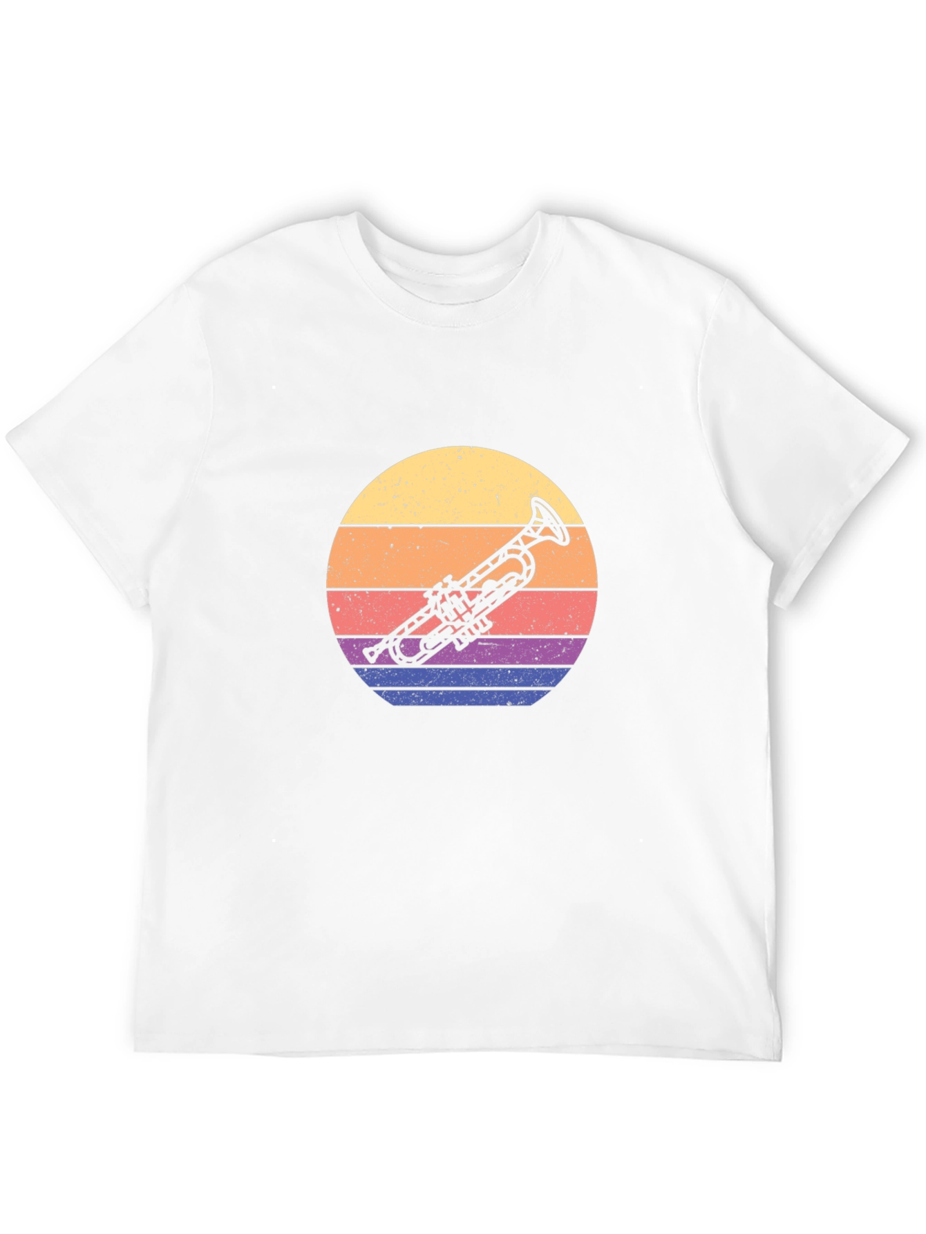 Retro Trumpet Graphic Tee - Sunset Music Lover T-Shirt
