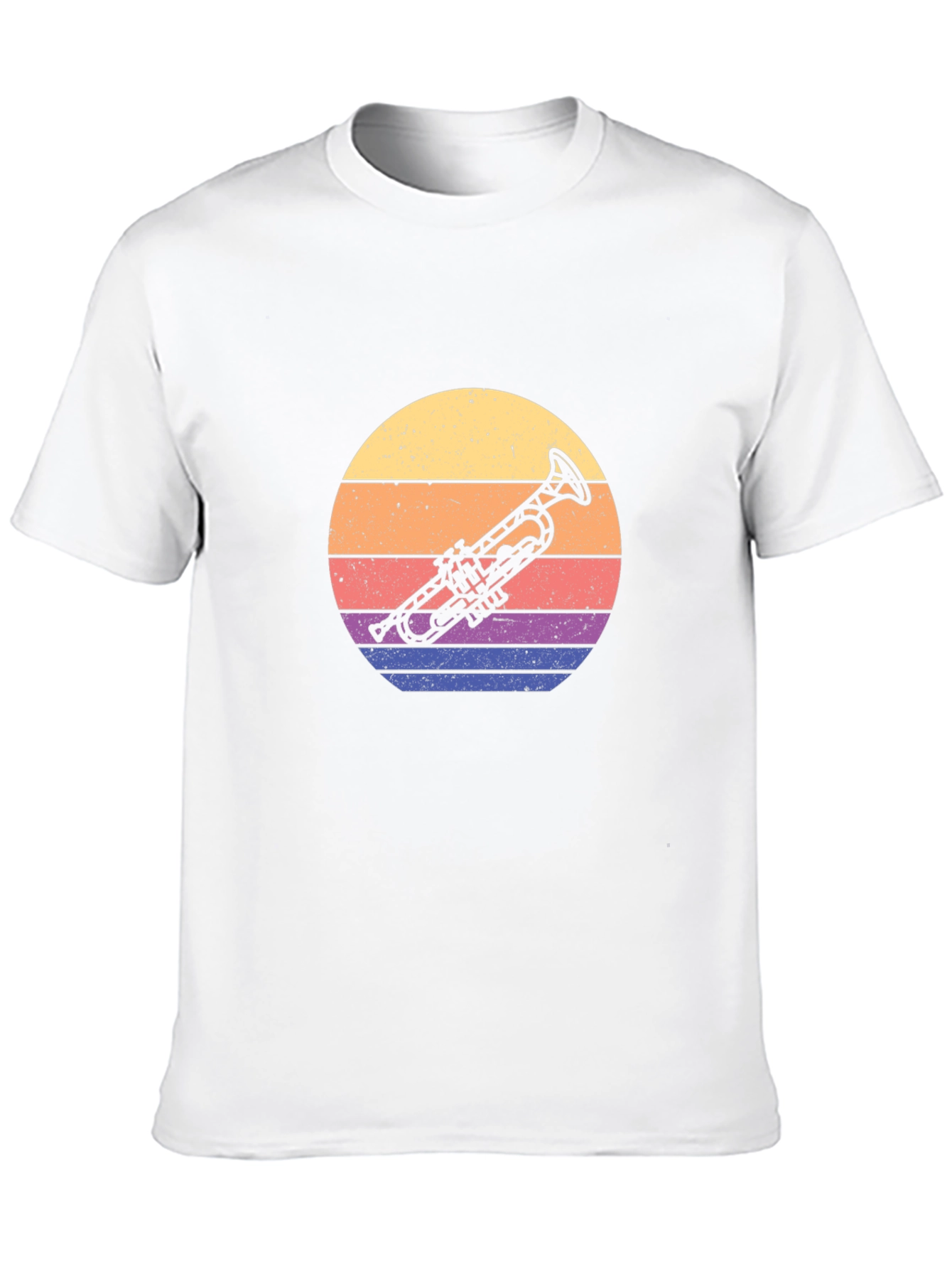 Retro Trumpet Graphic Tee - Sunset Music Lover T-Shirt