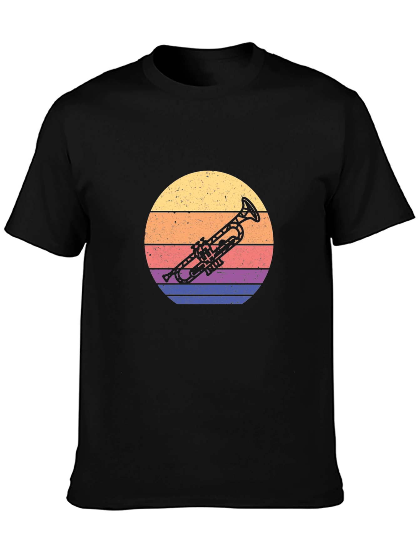 Retro Trumpet Graphic Tee - Sunset Music Lover T-Shirt