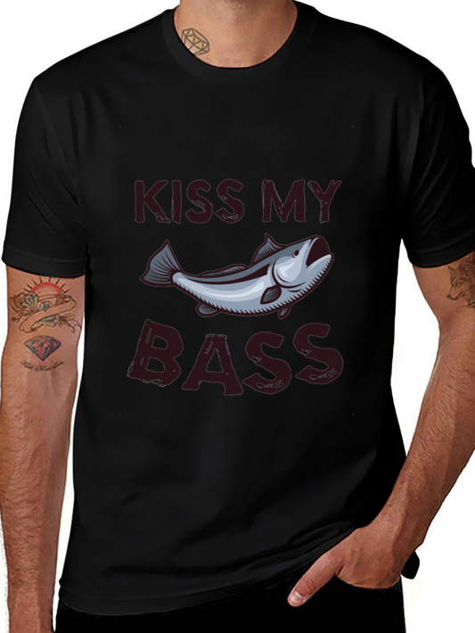 Kiss My Bass Graphic T-Shirt - Fishing Humor Tee
