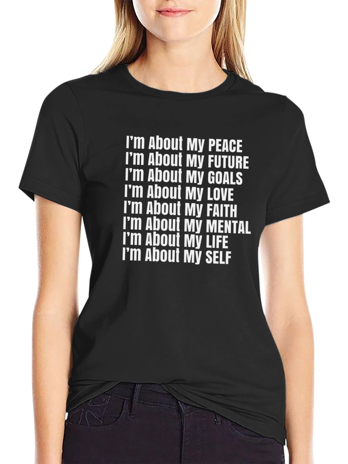 Motivational Statement T-Shirt - Peace Future Goals Love Faith