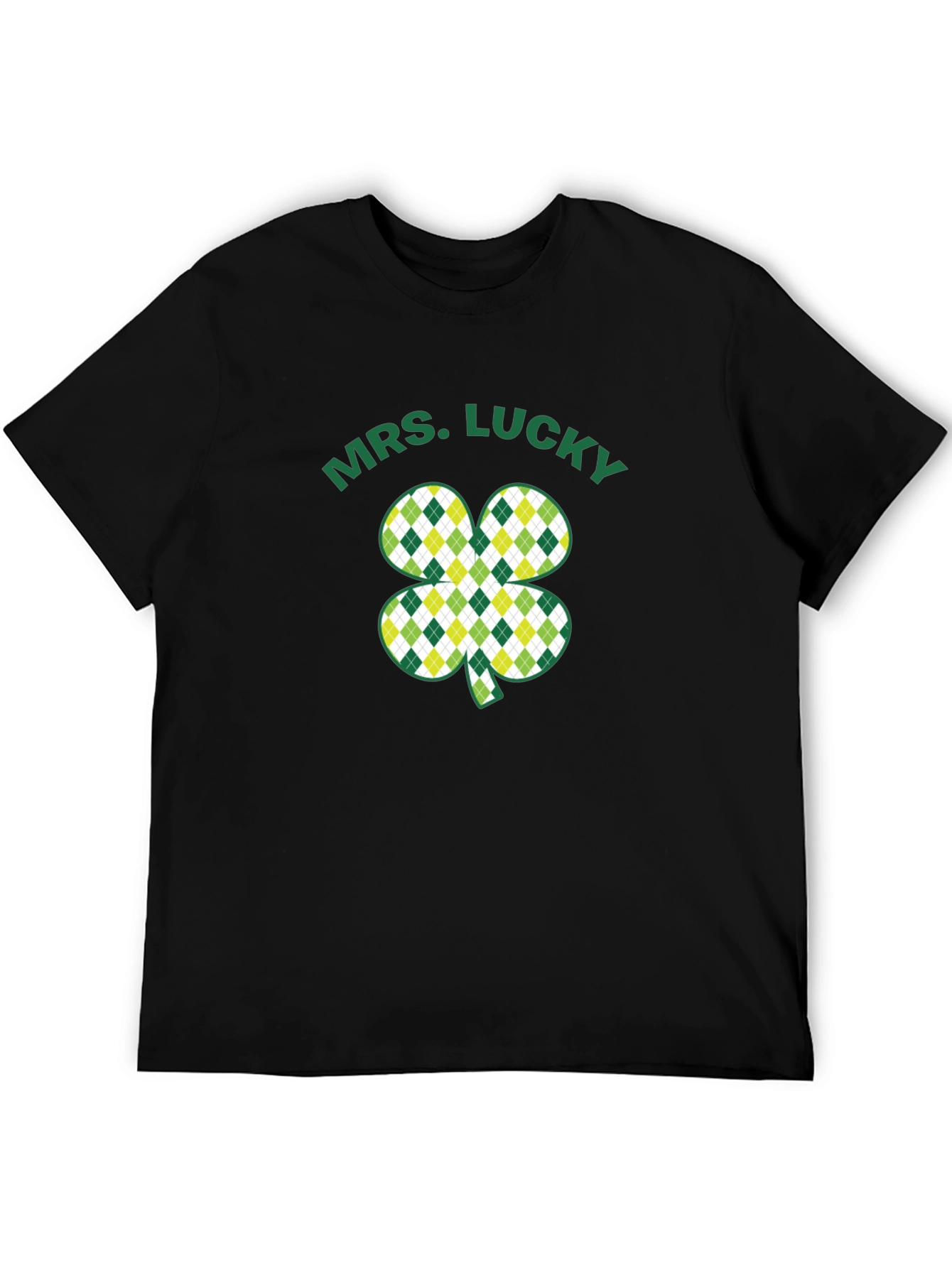 Mrs. Lucky St. Patricks Day Black T-Shirt