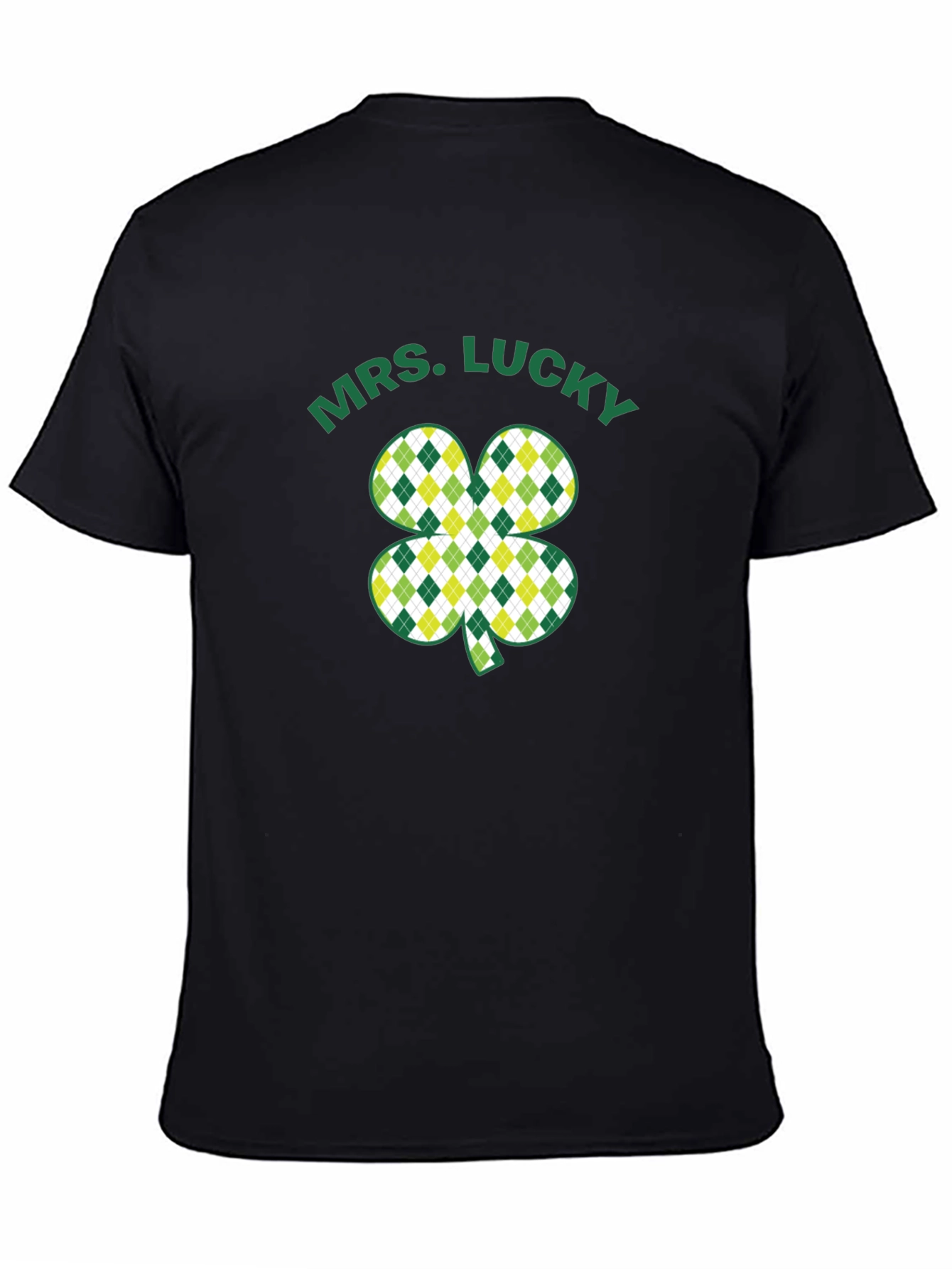 Mrs. Lucky St. Patricks Day Black T-Shirt