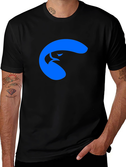 Cool Blue Eagle Graphic Black T-Shirt