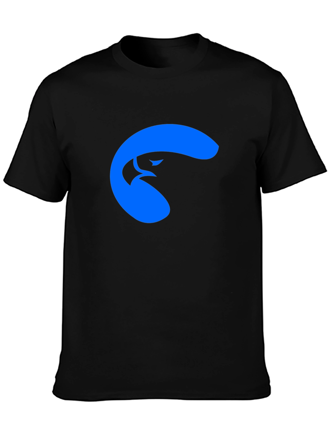 Cool Blue Eagle Graphic Black T-Shirt