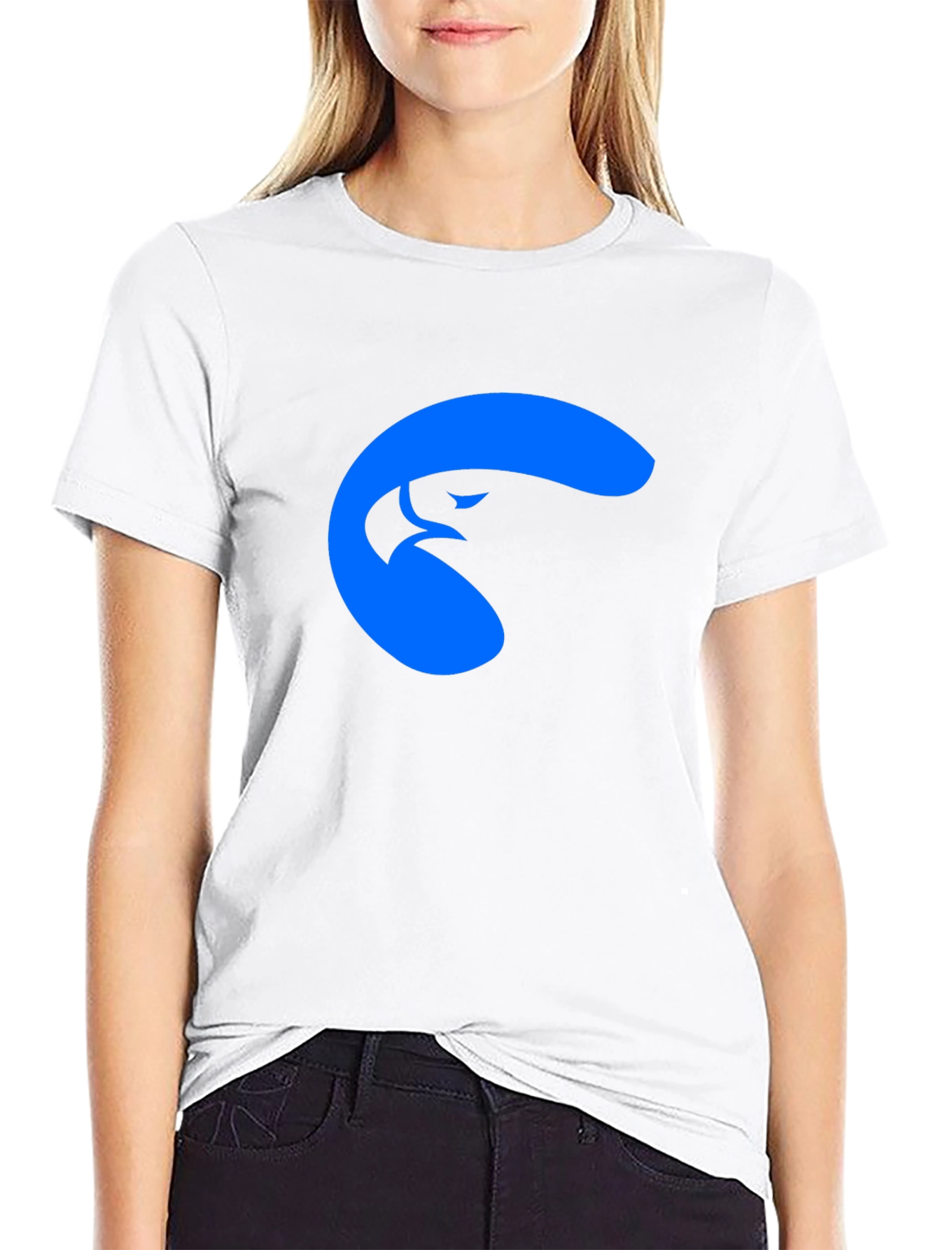 Cool Blue Eagle Graphic Black T-Shirt