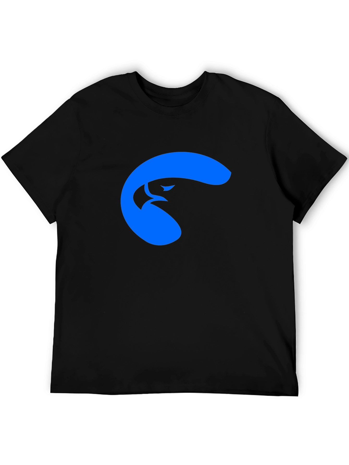 Cool Blue Eagle Graphic Black T-Shirt