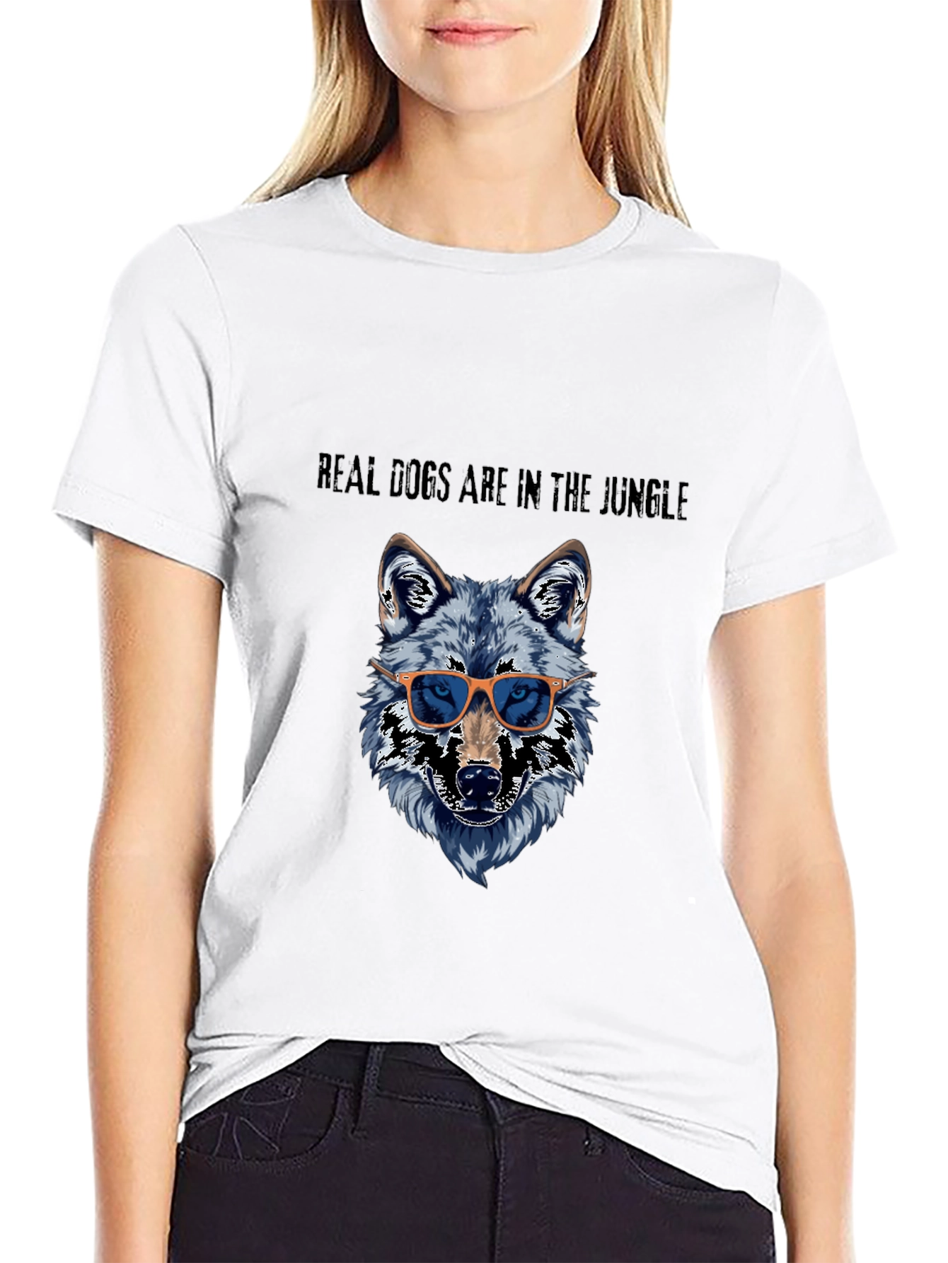Cool Wolf in Sunglasses Graphic T-Shirt - Mens
