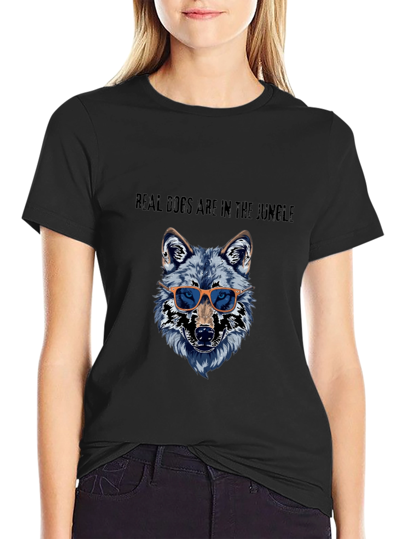 Cool Wolf in Sunglasses Graphic T-Shirt - Mens